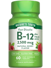 Nature's Truth B12 berry-flavor tablet ready for daily use