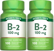 Nature's Truth B2 Vitamin bottle front view for daily use.