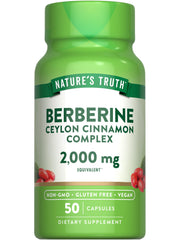 Nature's Truth Berberine with Ceylon Cinnamon bottle highlights vegan wellness in daily routine