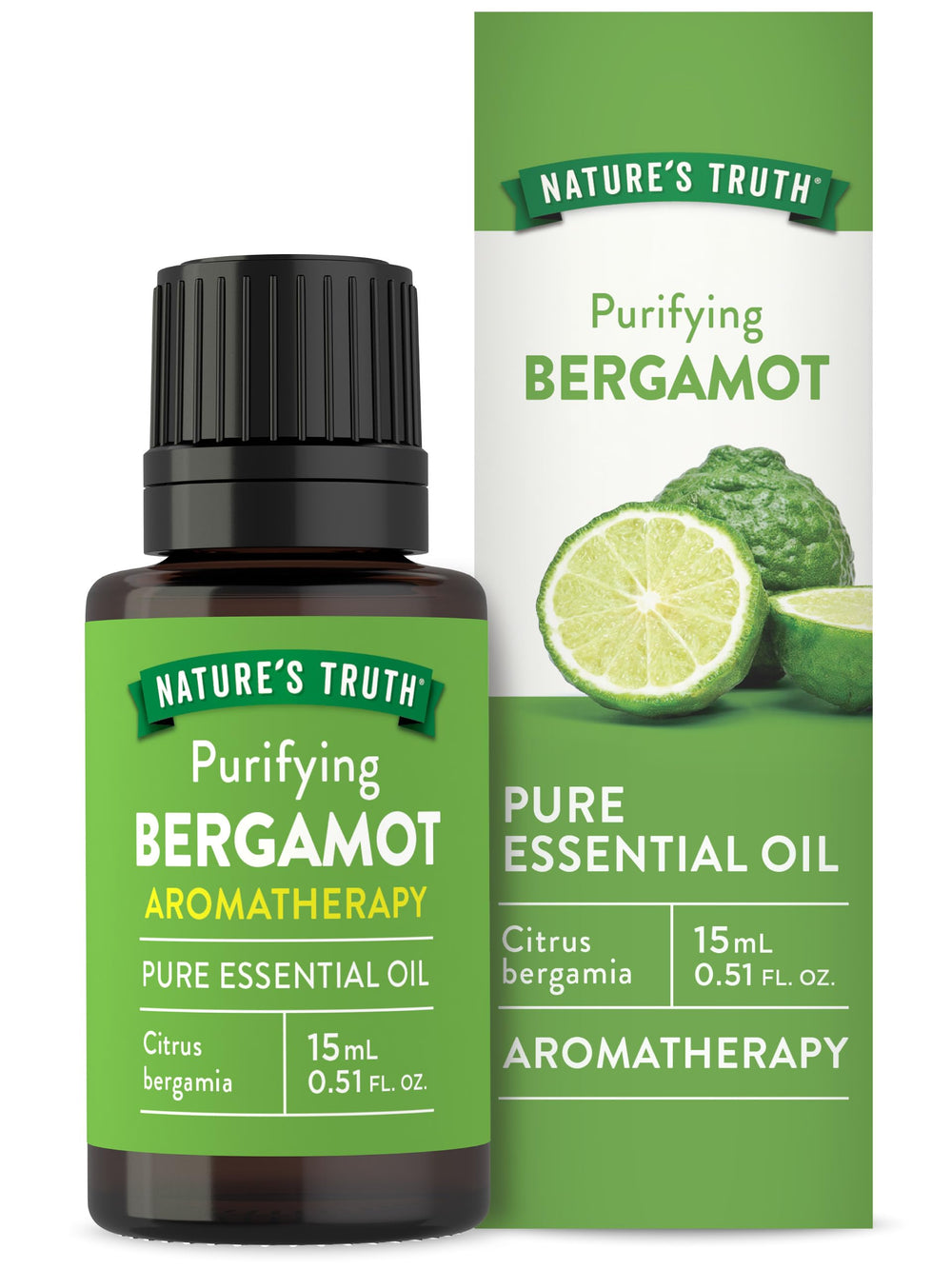 Nature's Truth Bergamot oil bottle with citrus aroma for diffusers