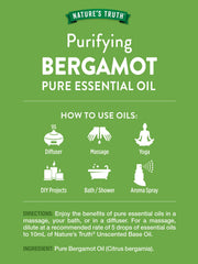 Nature's Truth Bergamot oil in diffuser setup for refreshing aromatherapy