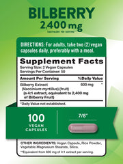 Nature's Truth Bilberry Extract Capsules 100-count packaging for ongoing support