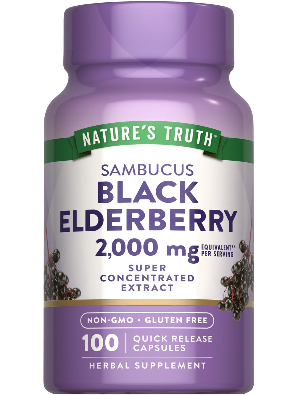 Nature's Truth Black Elderberry Capsules hero image for easy daily immune support