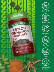 Close-up of a cinnamon latte flavored gummy from Nature's Truth Ceylon Cinnamon Gummies.