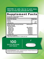 Nature's Truth coconut oil bottle with pour display and accessible dosage