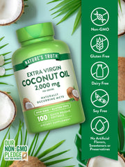 Nature's Truth coconut oil softgel bottle pour for everyday use.