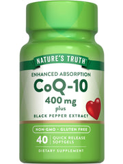 Nature's Truth CoQ10 400mg softgels bottle for daily support.