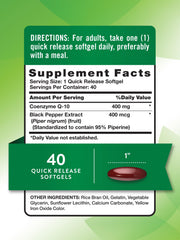 Close-up of Nature's Truth CoQ10 softgels showing capsule texture.