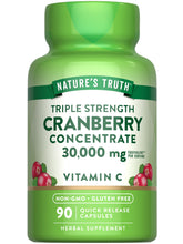 Nature's Truth Cranberry Concentrate bottle showing high-potency daily support