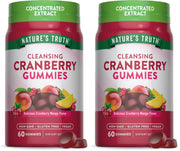 Nature's Truth Cranberry Gummies bottle close-up showing vegan, non-GMO formula for daily wellness