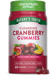 Nature's Truth Cranberry Gummies jar showcases vegan, gluten-free wellness in daily routine.