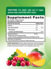 Nature's Truth Cranberry Gummies on kitchen counter, convenient daily vegan supplement