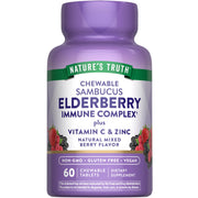 Nature's Truth Elderberry Immune Complex chewables bottle highlighting elderberry for daily support.