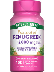 Nature's Truth fenugreek seed capsules bottle for easy daily supplementation