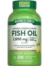 Nature's Truth Fish Oil 2000mg bottle front shows omega-3 rich formula for daily wellness