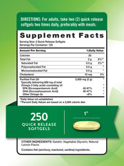 Nature's Truth Fish Oil 2000mg bottle side label highlights purity and non-GMO promise