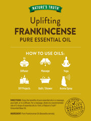 Diffuser setup featuring Nature's Truth frankincense essential oil for calming ambience