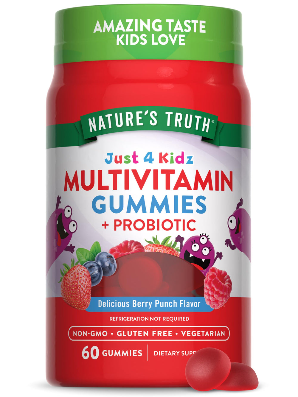Nature's Truth Kids Multivitamin Gummies Berry Punch bottle for daily nutrition.