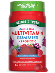 Nature's Truth Kids Multivitamin Gummies Berry Punch bottle for daily nutrition.
