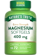 Nature's Truth Magnesium 400mg softgel bottle for daily mineral support.