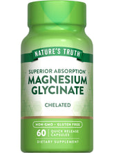 Nature's Truth magnesium glycinate capsules bottle front view highlighting high-absorption formula