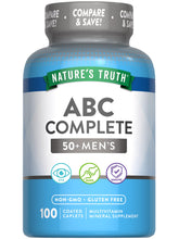 Nature's Truth Men 50+ Multivitamin bottle promotes daily vitality