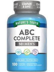 Nature's Truth Men 50+ Multivitamin bottle promotes daily vitality