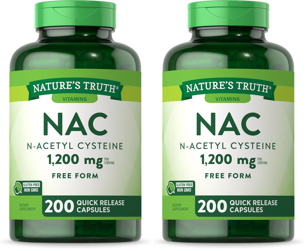 Nature's Truth NAC 1200mg bottle with capsules for daily wellness.