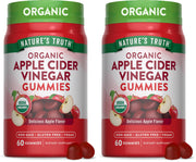 Nature's Truth Organic Apple Cider Vinegar Gummies front label for daily vegan wellness.