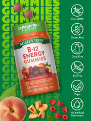 Peach-raspberry flavored Nature's Truth gummies highlight tasty vegan option.
