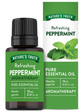 Nature's Truth Peppermint Oil 15ml bottle for pure aromatherapy diffusion.