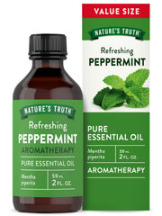 Nature's Truth Peppermint Essential Oil bottle for diffusing, refreshing aroma