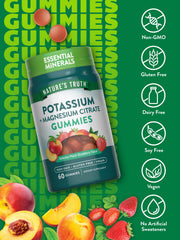 Closeup of Nature's Truth gummies showing chewy texture and fruit flavor.