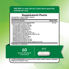 Nature's Truth Probiotics capsules closeup highlighting 14 strains.