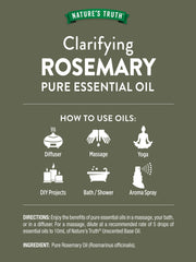 Nature's Truth rosemary oil used in diffuser applications for ambient scent.