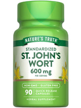 Nature's Truth St. John's Wort 600mg bottle with standardized extract for daily use.