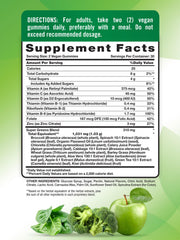 Nature's Truth Super Greens Gummies apple flavor close up highlights vibrant daily nutrition