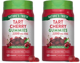 Nature's Truth Tart Cherry Gummies bottle front highlighting vegan, gluten-free chews.