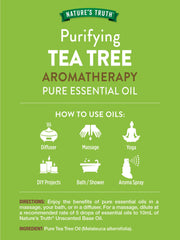 Nature's Truth Tea Tree Oil diffuser aroma for a crisp, uplifting atmosphere