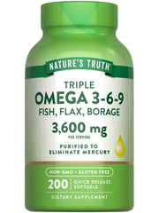 Nature's Truth Triple Omega 3-6-9 bottle front view for daily essential fatty acids