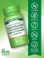 Nature's Truth turmeric collagen hyaluronic acid blend suggests potential comfort and mobility.