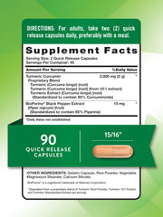 Nature's Truth turmeric curcumin capsules closeup shows smooth capsules for daily use.