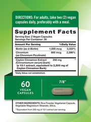 Nature's Truth vegan capsules with biotin and chromium; enhanced formula