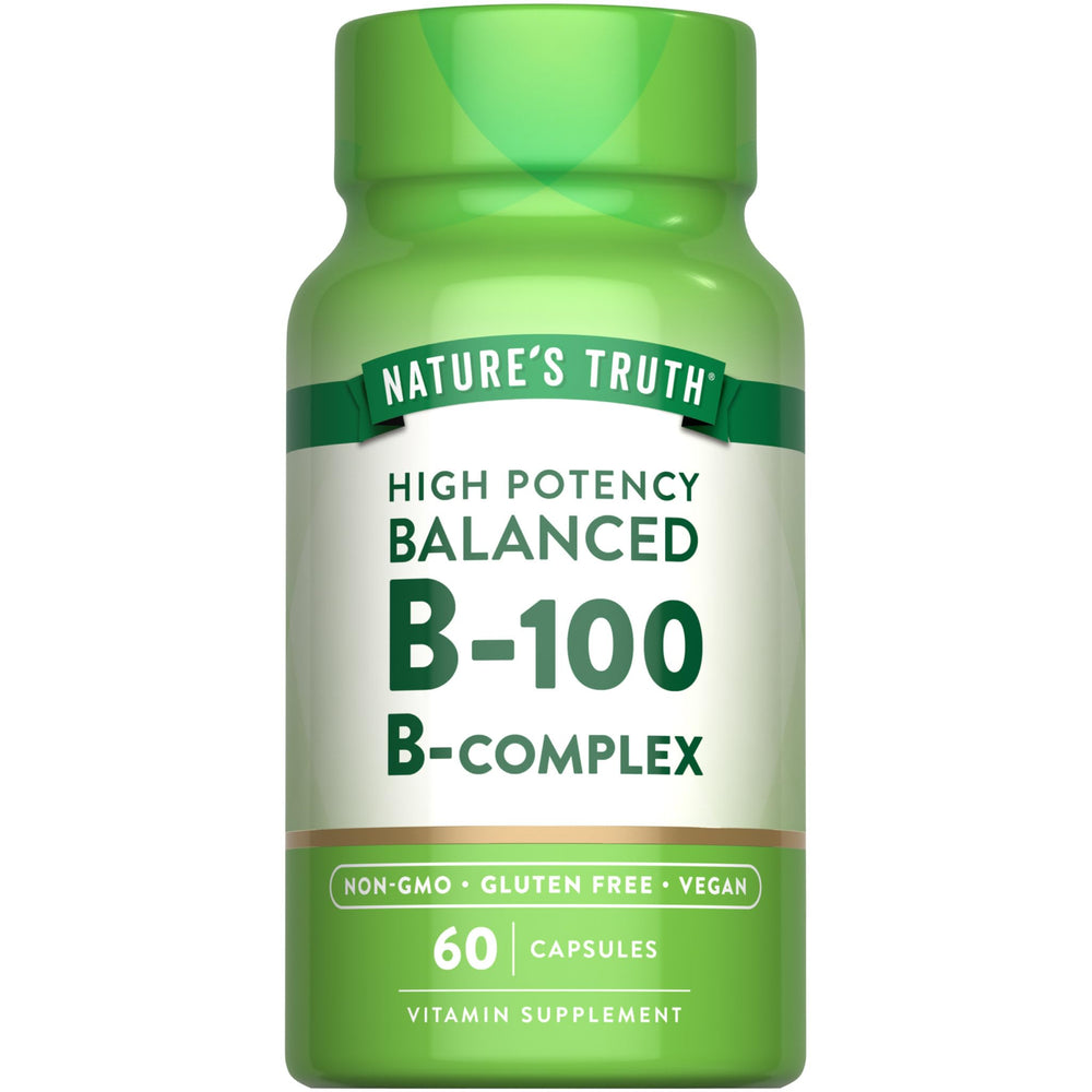 Nature's Truth Vitamin B-100 Complex bottle front view for daily support.