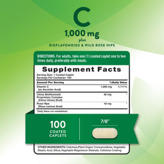 Nature's Truth caplets close-up showing smooth-coated, easy-to-swallow daily vitamin C.