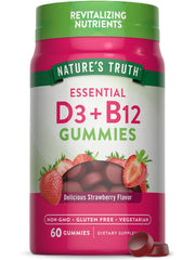 Nature’s Truth vitamin D3 and B12 gummies bottle for daily wellness