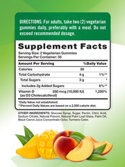 Nature's Truth vitamin D3 gummies close-up showing peach mango texture for enjoyable daily intake