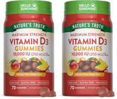 Nature's Truth vitamin D3 gummies bottle with peach mango flavor for daily convenience