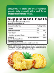 Close-up of Nature's Truth D3 gummies pineapple texture and taste
