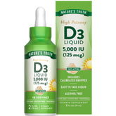 Nature's Truth Vitamin D3 Liquid bottle-hero for daily vitamin intake.